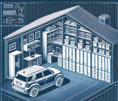 garage blueprint illustration